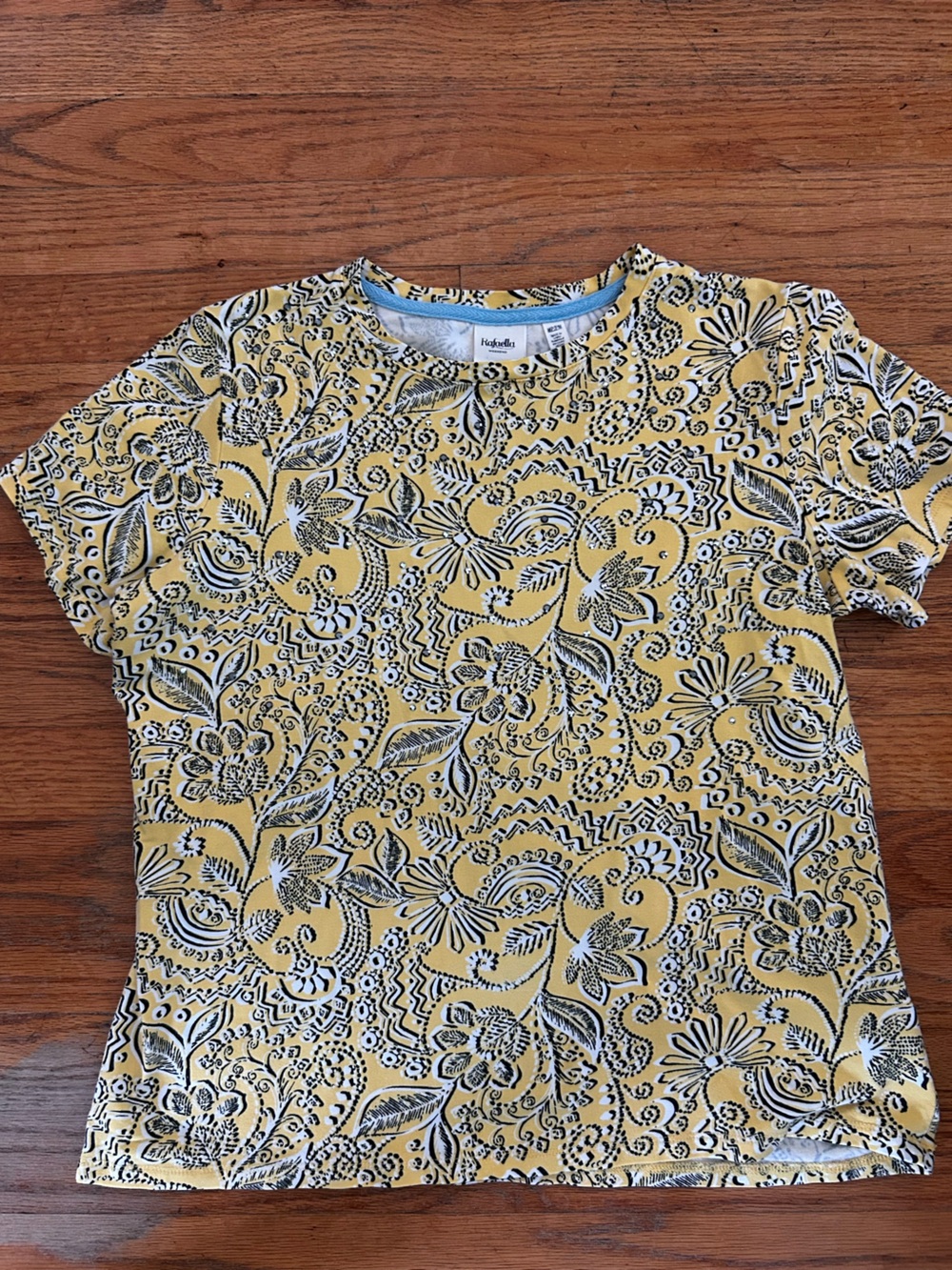 Rafaella Yellow Floral Short Sleeve Tee